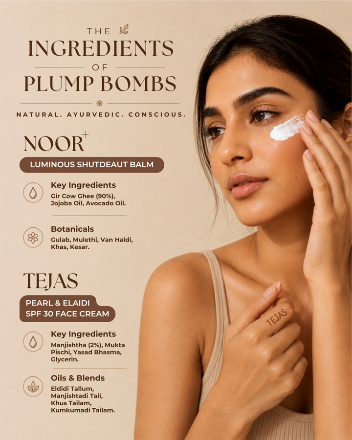 Plump Bombs AM-PM Ritual Box — Tejas Day SPF &amp; Noor+ Night Cream